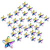 Allstarry 100pcs Flatback Rhinestones Irridescent Star-shaped Face Gems Eye Gemstones Nail Charms for Crafts AB Glass Crystals for Jewelry Making, Eye Makeup- 5mm