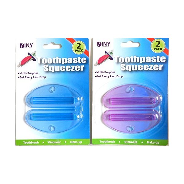 4 Piece Set Toothpaste Tube Squeezer Economical, Saves Toothpaste, Creams, Paint & More No More Waste Simple and Practical for Every Home and Bathroom Travel
