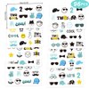 JarThenaAMCS 96Pcs Two Cool Tattoo Temporary Black Yellow Blue Fake Tattoos Decals Birthday Party Favors Tattoos Stickers for DIY Crafts Gifts Body Decor, 8 Sheets