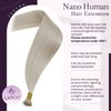 LaaVoo Nano Ring Hair Extensions Human Hair Platinum Blonde Nano Bead Hair Extensions Human Hair Silky Straight Blonde Nano Tip Hair Extensions Real Human Hair for Women 20 inch 1g/s 50packs