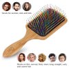 BLACK EGG Paddle Detangling Hair Brush for Women Girls, Rainbow Nylon Brush for Thick Thin Curly Hair, Includes Wooden Detangler Comb and 3 Hair Ties