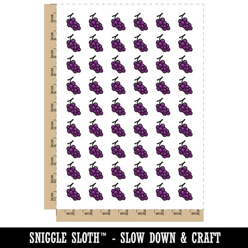 Grapes Outline Doodle Temporary Tattoo Water Resistant Fake Body Art Set Collection - 54 1" Tattoos (1 Sheet)