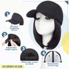 Hairro Hat Wig Hair Extension Baseball Hat with Hair Attached Short Bob Hairstyle Adjustable Synthetic Cap Hair Extensions For Women Chemo Wig 11" 170g #2A Natural Black