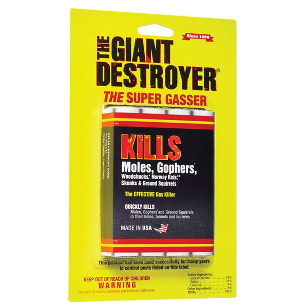 Atlas Chemical Corp 010052003331 Giant Destroyer 00333 Gas Bomb-Gopher, Mole and Rat Killer-Pack of, Pack of 2