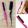 1 Pcs Teasing Brush Boar Bristle Hair Brush for Volume Hair Scalp Massage, Teasing Brush with Tail Handle for Back Brushing, Back Combing, Creating Volume, Teasing and Slicking Your Hair Back (Blue)