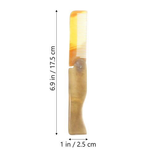 EXCEART 2pcs Ox Horn Hair Comb Pocket Folding Hair Comb Anti Static Portable Comb Prevent Hair Loss for Woman Men Travel Home Use