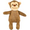 Giftable World 9 Inch Plush Pet Toy Corduroy Sitting Monkey with Crinkle Ears and Squeaker Dog Chew Toy