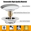 Anlige Universal Tub Stopper Bathtub Drain, Pop Up Bathtub Drain Plug and Cover, Replaces Bath Tub Lift and Turn, Tip-Toe and Trip Lever, Easy to Install and Clean, All Brass Plating Process