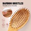 Siuclassical Bamboo Paddle Hair Brush Detangling Hairbrush for Massaging Scalp, Suitable for Women Men Thick Thin Curly Wavy Hair