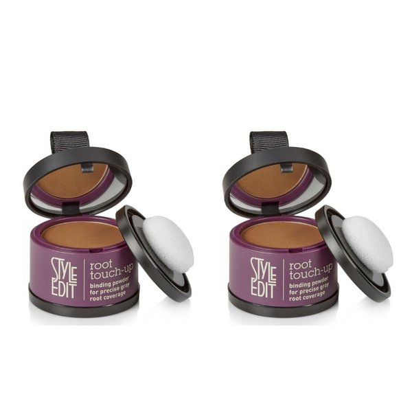Style Edit Root Touch Up Powder for Medium Brown Hair | Cover Up Hair Color for Grays and Roots Coverage | Mineral Infused Binding Hairline Powder 2 Pack