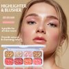 8 Colors Blusher Highlighter Makeup Palette, Waterproof Natural Matte blush Waterproof Shimmer Highlight Bronzer Pink Eyeshadow Make up for Cheeks (Highlighter & Blusher)