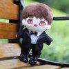 niannyyhouse Black Suit Coat Tie White Shirt Pants 15cm Plush Doll Clothes Doll Dress Up (Black-2)