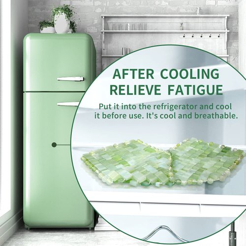 gemshan Jade Eye Mask 100% Natural Real Jade Stone Reusable Eye Mask for Hot & Cold Anti Aging，Headache and Migraine Relief Jade Mask for Women Men