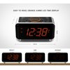 Emerson CKS1521 SmartSet Bluetooth Dual Alarm Clock Radio with 1.4” Orange LED Display, USB Charger, FM Radio, AUX Input, Auto-Dimmer, and Orange Accent Light