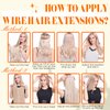 Fshine Invisible Wire Hair Extensions Real Human Hair 14 Inch Wire Human Hair Extensions Balayage Walnut Brown to Ash Brown and Butter Blonde One Piece Hair Extensions Clip in Human Hair Remy Hair 70g