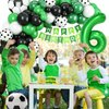 6th Birthday Soccer Balloons Arch,6th Soccer Garland Kit with Green Number 6 Balloon Football Balloons Soccer Mylar Foil Balloons for Boys Kids 6th Birthday Soccer Theme Party Decorations