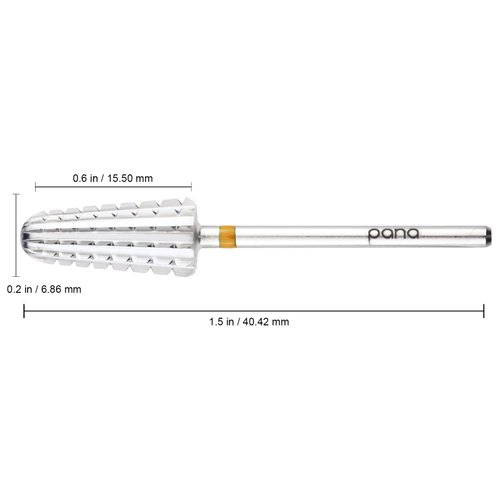 3/32" Two Way Volcano Nail Carbide Bit for Right or Left Handed Drill Machine User - Fastest Safety Remove Acrylic Gel (Double Coarse - 2XC, SILVER)