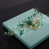 Aimimier Bridal Green Crystal Hair Comb Emerald Rhinestone Hair Vine Prom Party Festival Wedding Hair Accessories for Women and Girls(Gold)