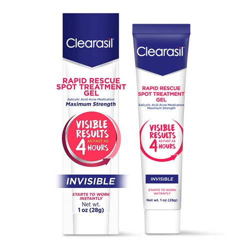 Clearasil Acne Treatment Cream - Rapid Rescue Spot Treatment Cream with Benzoyl Peroxide Acne Medication for Acne Relief in as fast as 4 hours, 1 Ounce
