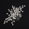 BERYUAN Pearls Rhinestone Hair Comb Women Girls Rhinestone Crystal Flowers Hair Comb Silver Teardrop Rhinestone Pearls Headpiece Wedding Headpiece for Women