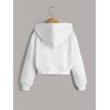 WDIRARA Girl's Zip Front Hoodie Pocket Casual Long Sleeve Sweatshirt Tops White 12-13Y