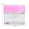 Beauticom High-Graded Quality 7 Grams/7 ML (Quantity: 12 Packs) Thick Wall Clear Plastic LEAK-PROOF Jars Container with PINK Lids for Cosmetic, Lip Balm, Lip Gloss, Creams, Lotions, Liquids