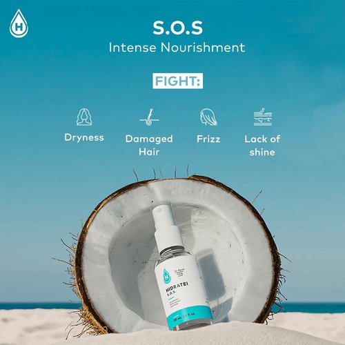 Hidratei SOS Hair Serum | Treats Dry, Frizzy and Damaged Hair | Brings Back Shine For ALL Hair Types | Volume Generation, 1 Fl. Oz.