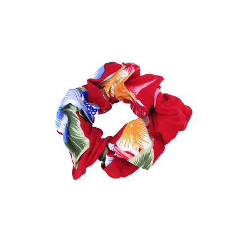 Hawaii Hangover Hair Tie Scrunchies in Hibiscus Red 1 Pack