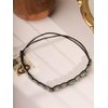 MINACHI Bohemian Beaded Sewn Rice Hair Band with Turquoise Beads, Elastic Cotton Rope, All-Match Face Hair Accessories, Ethnic Style for Women