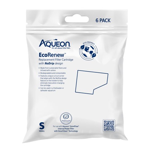 Aqueon Aquarium Fish Tank EcoRenew Filter Cartridge, Small 6 Pack