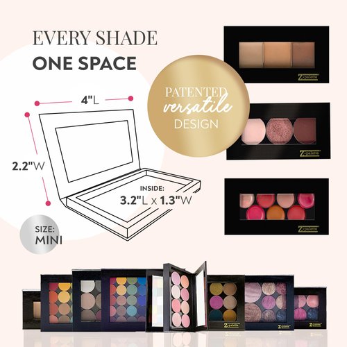 Z Palette Mini Magnetic Makeup Palette, Empty Magnetic Palette, Universal Magnet makeup palette for Eyeshadows, Powders, Customizable Beauty Organizer with Clear Window