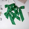 3Pcs Army Green Hair Bows for Women Double-Layer Long Tail Bow Hair Clip Hair Ribbon Ponytail Holder Hair Accessories for Girls Toddlers