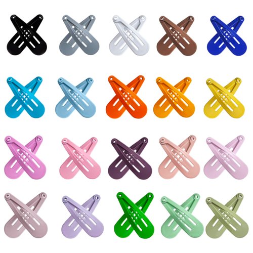 Upgrade Snap Mini Hair Clips - 100PCS Kids Metal Non Slip Hair Bow Clips for Girls Toddlers Hair Accessories(1.2 Inch 20 Colors)