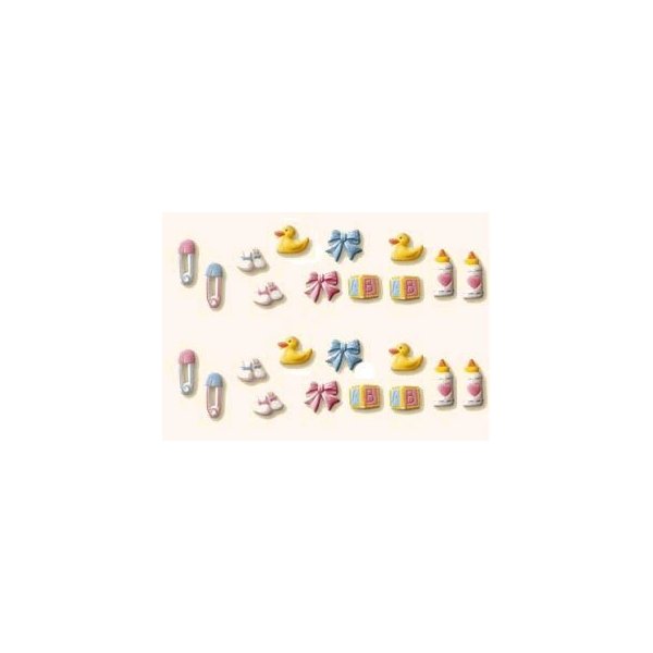 Baby Deluxe Assortment(32804) Edible Hard Sugar Decorations, 24 pcs