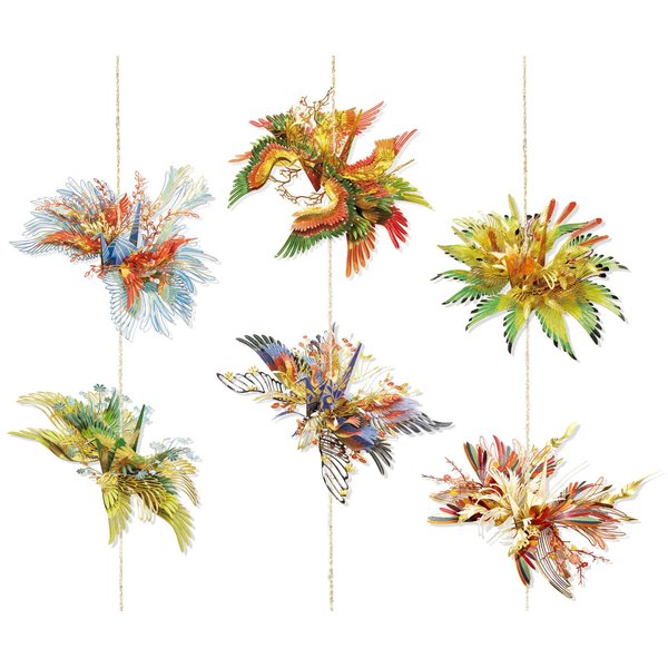 Piececool 3D Metal Puzzles for Adults, 6pcs/Set Wish Cranes 3D Metal Model Building Kits, Challenging Brain Teaser 3D Puzzles DIY Assembling Crafts Kit Creative Home Decor.
