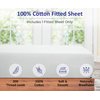 Royale Linens 300 Thread Count 100% Long Staple Combed Cotton Fitted Sheet - Super Soft Deep Pocket Bottom Sheet - White Fitted Sheet Queen Size -Queen Fitted Sheet Only - Elastic Sheet (Queen,White)