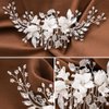 Handmade Silver Bridal Hair Comb Clip Flower Bride Wedding Bridesmaids Hair Vine Crystal Hair Accessories for Brides Headpieces