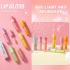 Lip Plumping Glow Oil Two-tone Long Lasting Moisturizing Shiny Non-Sticky Lip Gloss, Hydrating Lip Oil Lip Drip, High Shine Glossy Shimmer Glitter Lipstick Plumper Fresh Mirror Lip Glaze Makeup(04)