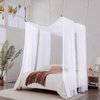 NICETOWN Sheer Canopy Bed Curtains Panels 216 - Home Decoration Sheer Voile Scarf Valance for Wedding (1 Panel, W60 x L216, White)
