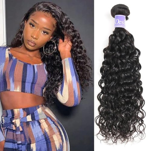 10A Brazilian Water Wave Human Hair Bundle 1 Bundle 100g 20inch Water Wave Hair Extensions Curly Wave Bundles 1B# color Brazilian Water Wave Human Hair Weave