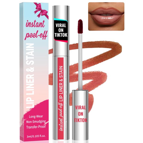 iMethod Lip Stain - Lip Liner Stain, Natural Long Lasting Lip Stain Peel Off, Waterproof Stay On All Day, Transfer-Proof, Highly Pigmented, Instant Peel Off Lip Stain Color, Cocoa