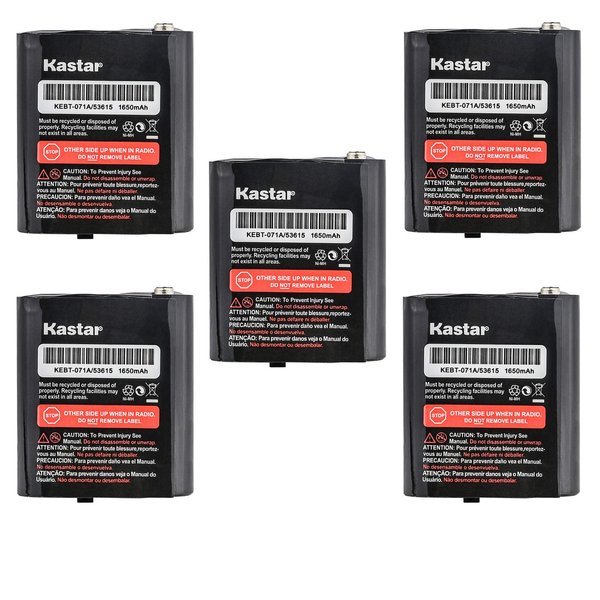 Kastar 5Pack Battery Replacement for Em1000 Talkabout Radios and Motorola M53615 KEBT-071-A KEBT-071-B KEBT-071-C KEBT-071-D T4800 T4900 T5000 T5320 T5400 T5500 MJ270R MS350R MT350R MC220R MR355 T4800