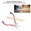 Hair Extension Tools, 3 Hole Mini Pliers Hair Extension Hook Needle Set Stainless Steel Hair Extension Pliers Wig Tools Pliers Hair Extension Removal Accessory for DIY and Salon Use
