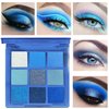 MAEPEOR Black Grey Smokey Eyeshadow Palette 9 Colors Cool Toned Matte Glitter Eyeshadow Palette Longlasting Waterproof Smoky Eye Shadow for Girls and Women (Set 3, Blue Silver)