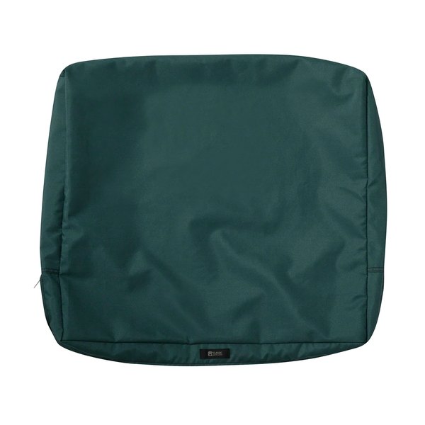 Classic Accessories Ravenna Water-Resistant 23 x 20 x 4 Inch Outdoor Back Cushion Slip Cover, Patio Furniture Cushion Cover, Mallard Green, Patio Furniture Cushion Covers