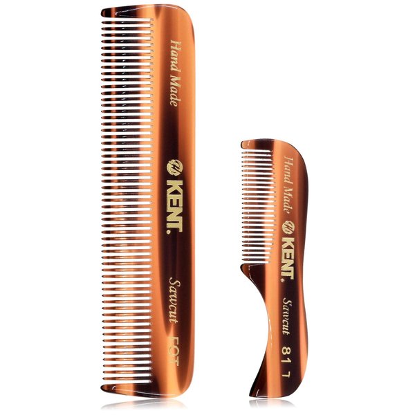 Kent Beard Comb Set Pocket Combs for Men - Pocket Comb Beard Kit for Men for Travel and Home, Mustache Comb for Men, Mini Comb Beard Combs for Mens Grooming, Handmade Kent Comb Mens Beard Grooming Set