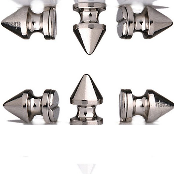 RUBYCA 12MM 100 Sets Metal Tree Spikes and Studs Metallic Screw-Back for DIY Leather-Craft Silver Color