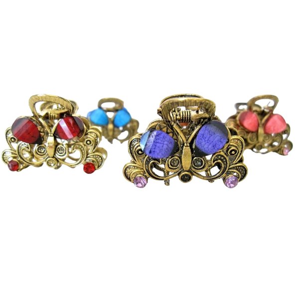 Medium size golden brown amber black gray hair claw clip (Primary color: Golden brown)