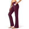 G Gradual Women's Pants with 4 Pockets High Waist Work Pants Bootcut Yoga Pants for Women (Maroon, Medium)