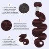 MOMOSHERO 99j Dark Burgundy Body Wave Human Hair 3 Bundles, 10A Sew In Wavy Weave Bundles Chic Dark Burgundy Color 100% Brazilian Virgin Remy Human Hair Soft Glossy #99j Red Wine Color 12 14 16 Inch